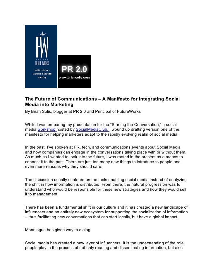 The Social Media Manifesto